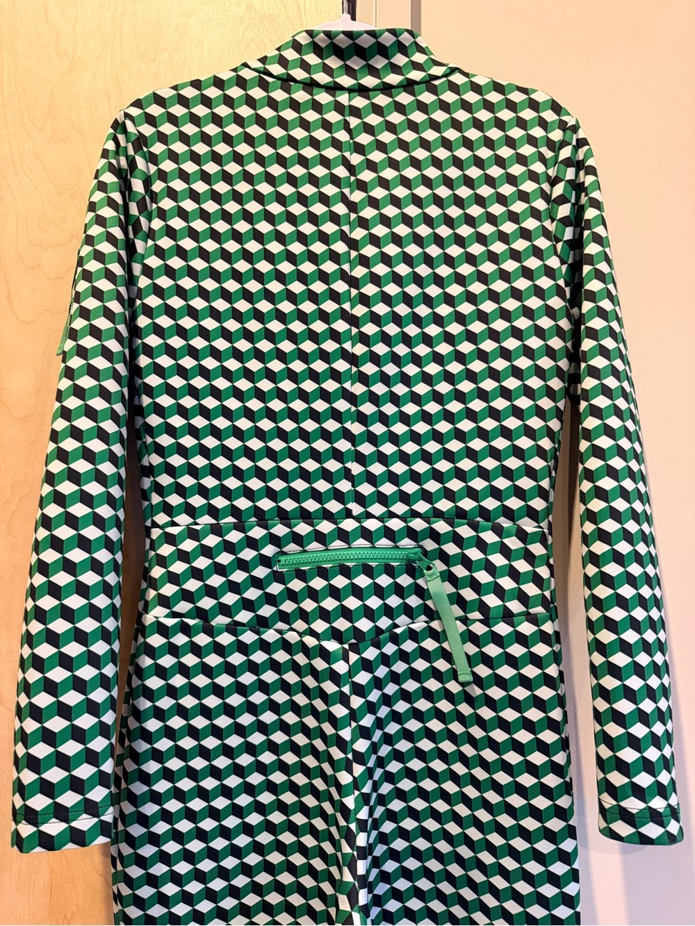 Cynthia Rowley Bonded Ski Jumpsuit in Green Print, Size M - Picture 9 of 11